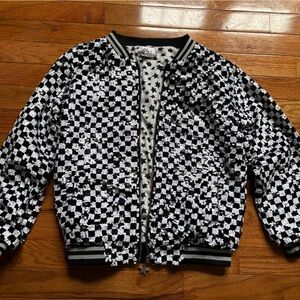Lola + The Boys Black and White Checkered Jacket